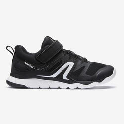 Zapatillas marcha con tira adherente niños pw 540 negro y blanco