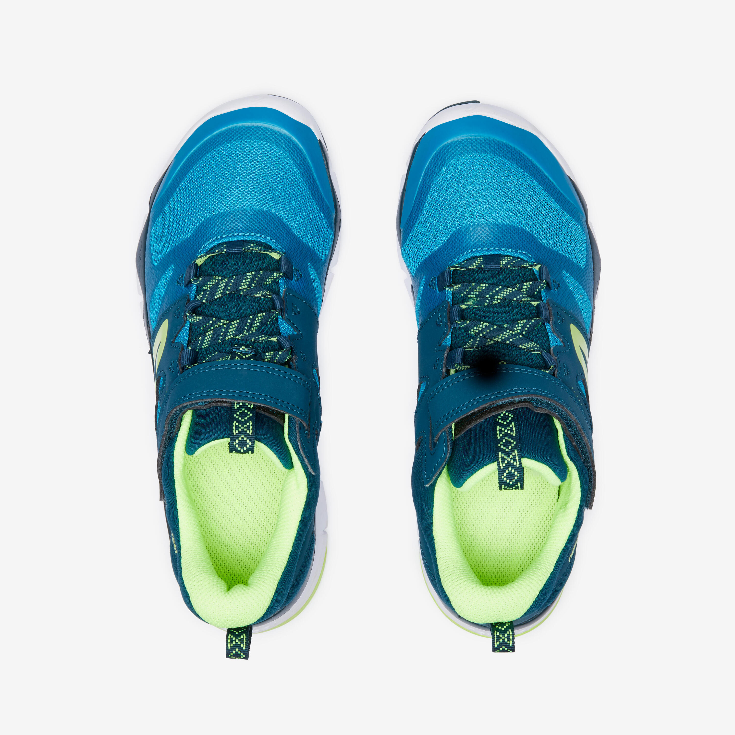 Kids' lightweight and breathable rip-tab trainers, teal 7/8