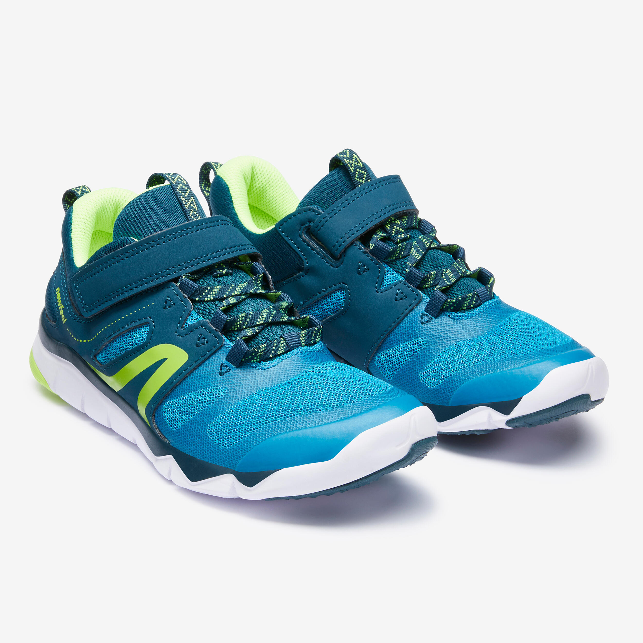 Kids' lightweight and breathable rip-tab trainers, teal 6/8