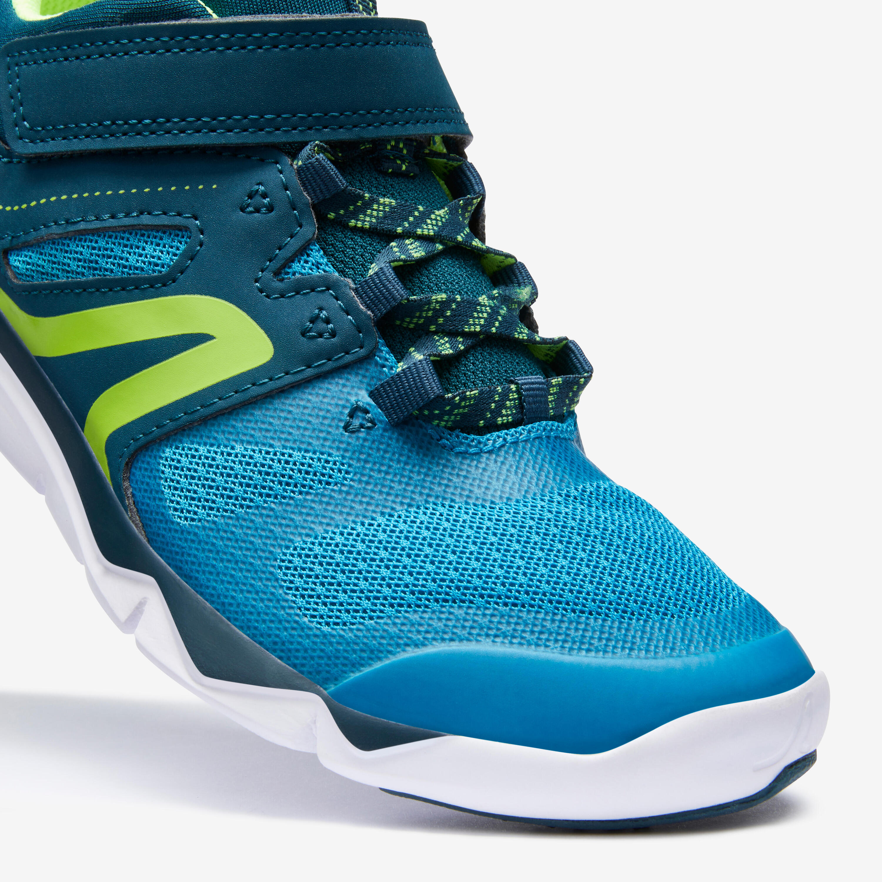 Kids' lightweight and breathable rip-tab trainers, teal 4/8