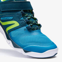 Kids' lightweight and breathable rip-tab trainers, teal