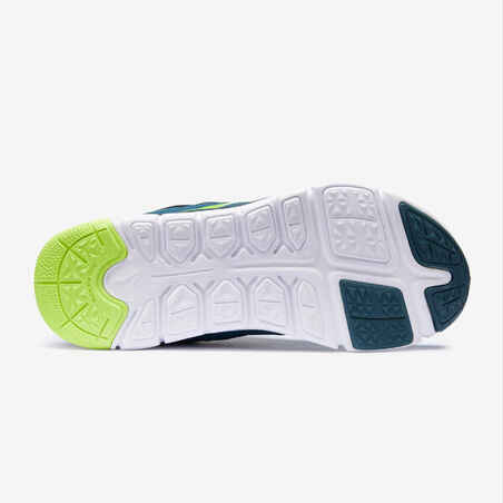 Kids' lightweight and breathable rip-tab trainers, teal