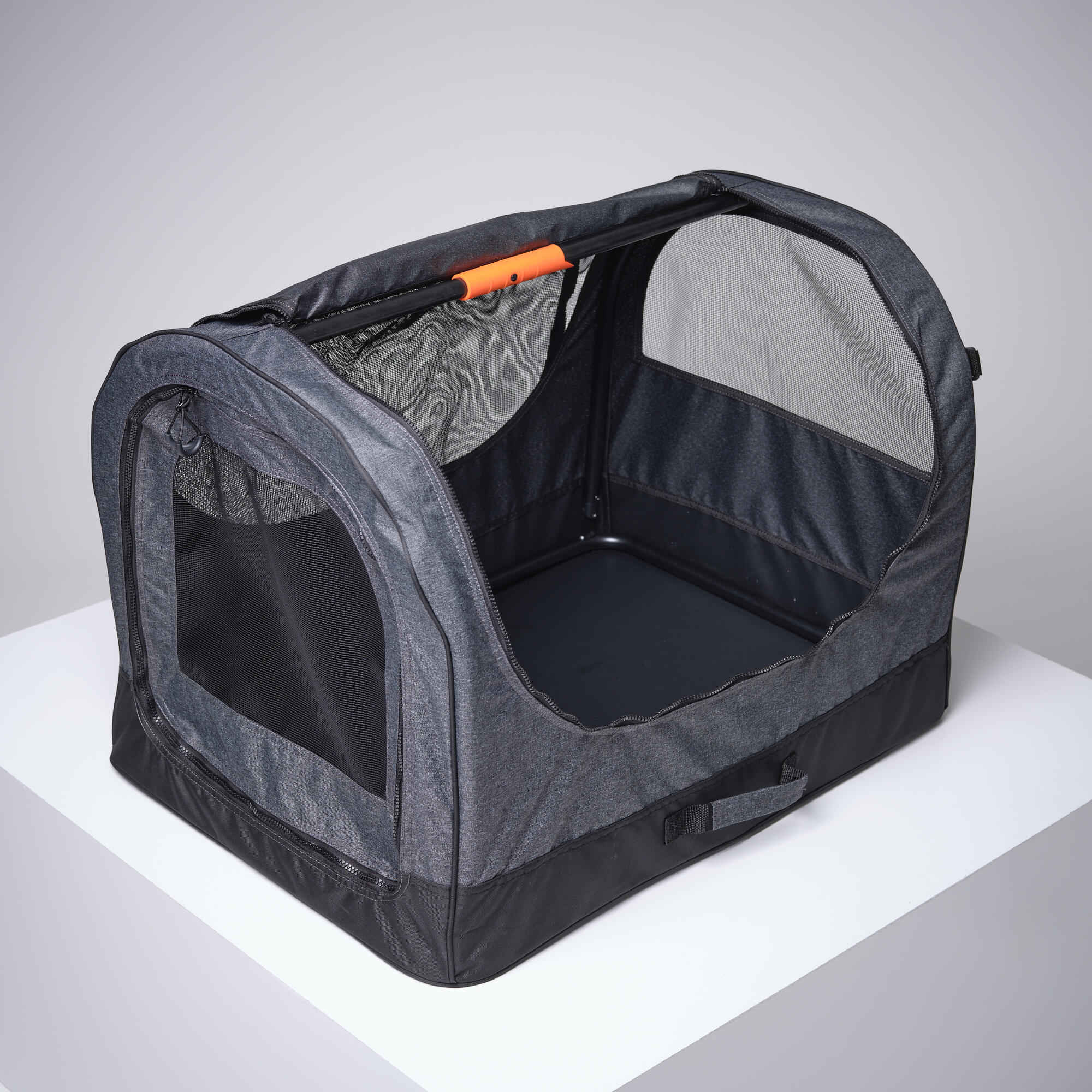 Fold-down transport crate for 1 dog grey - Decathlon