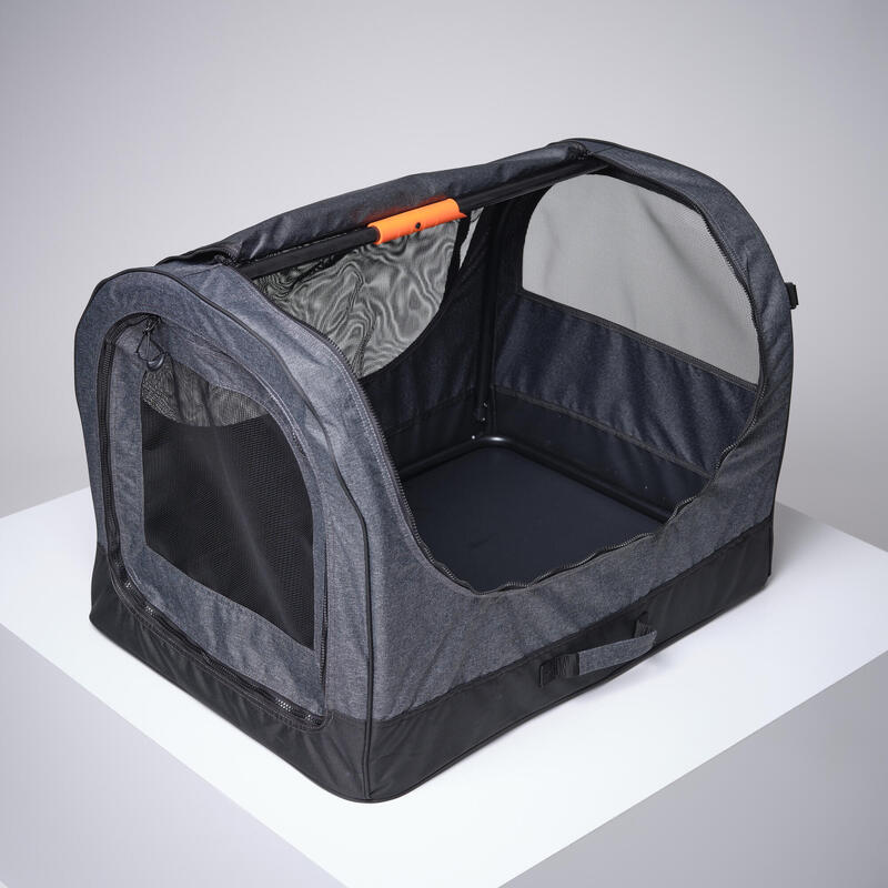 Caisse de transport pliable pour 1 chien grise