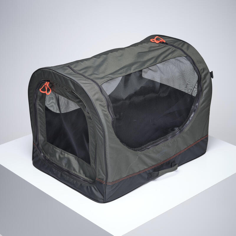 Cama Perro Domino Negro/Caqui Impermeable Cojin Extraible