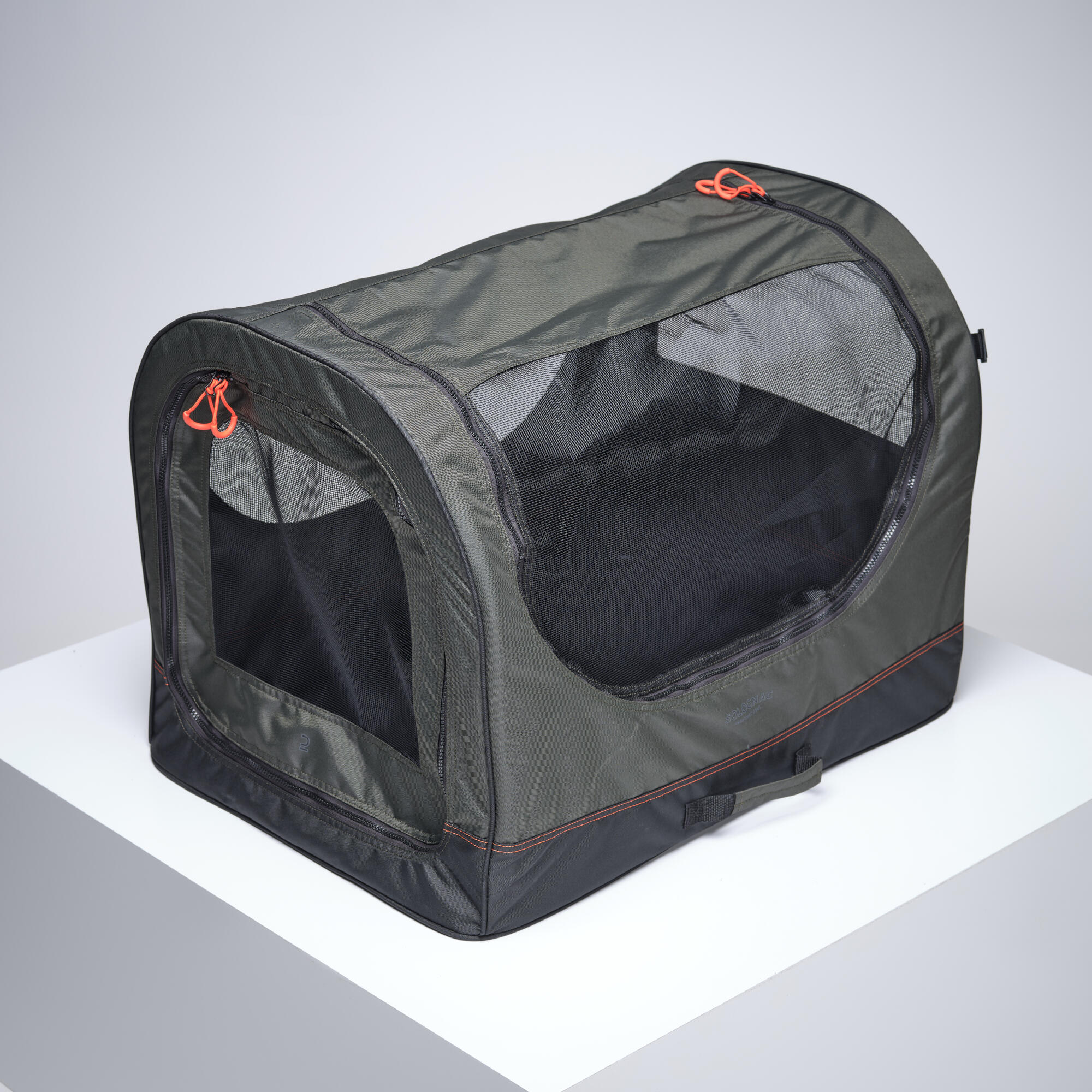 Transportin Perro Solognac 100 Verde Plegable 1 Perro Ligero Solido 2 Puertas Decathlon