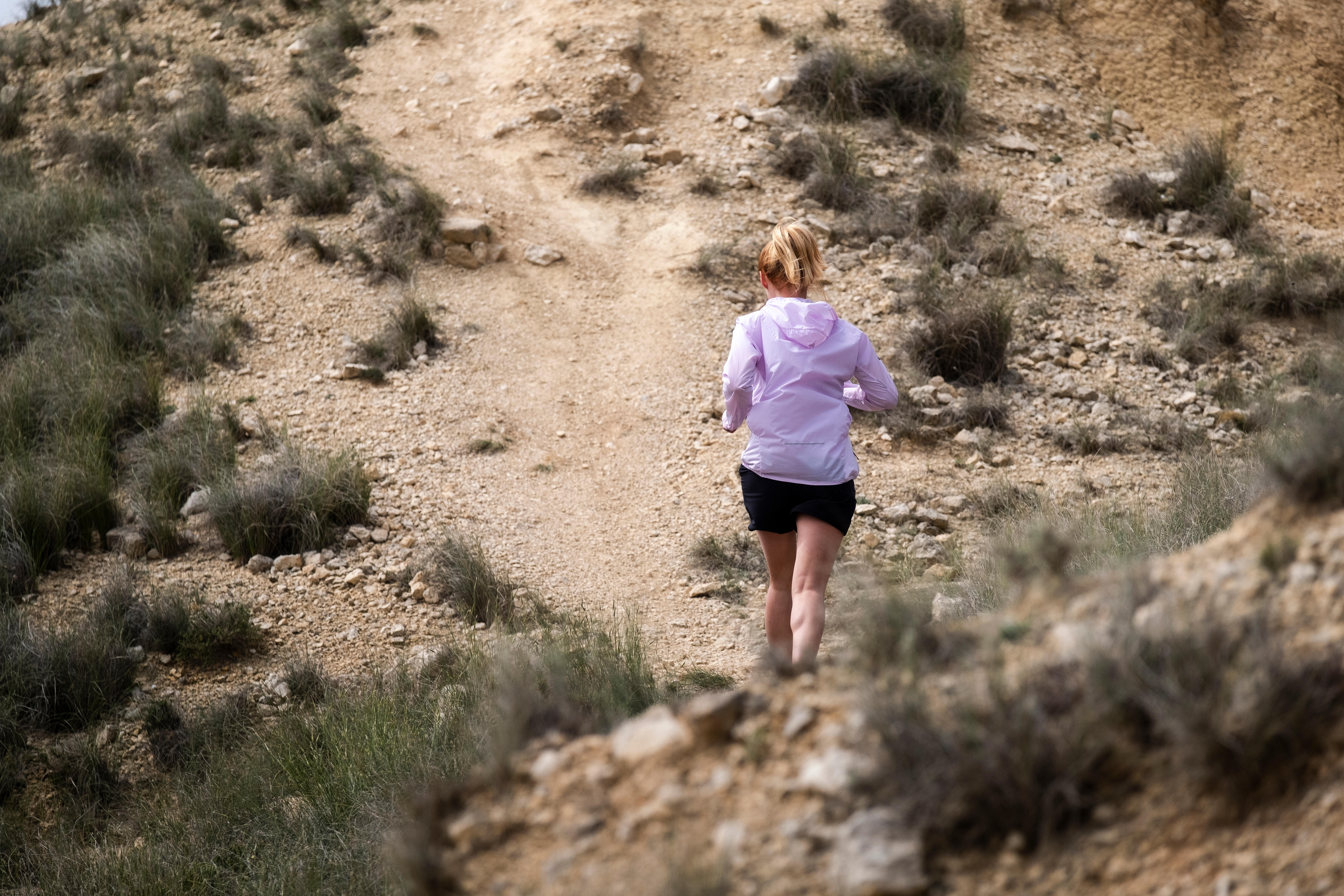 Women's LS Trail Running Windproof Jacket - Lilac - KIPRUN