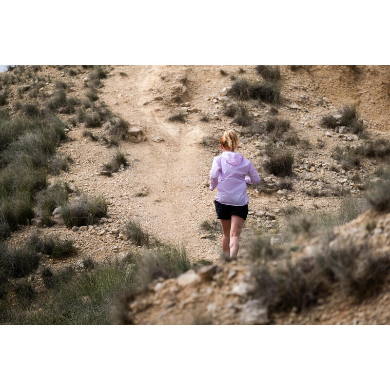Jachetă Protecție Vânt Alergare Trail Running Mov Damă 