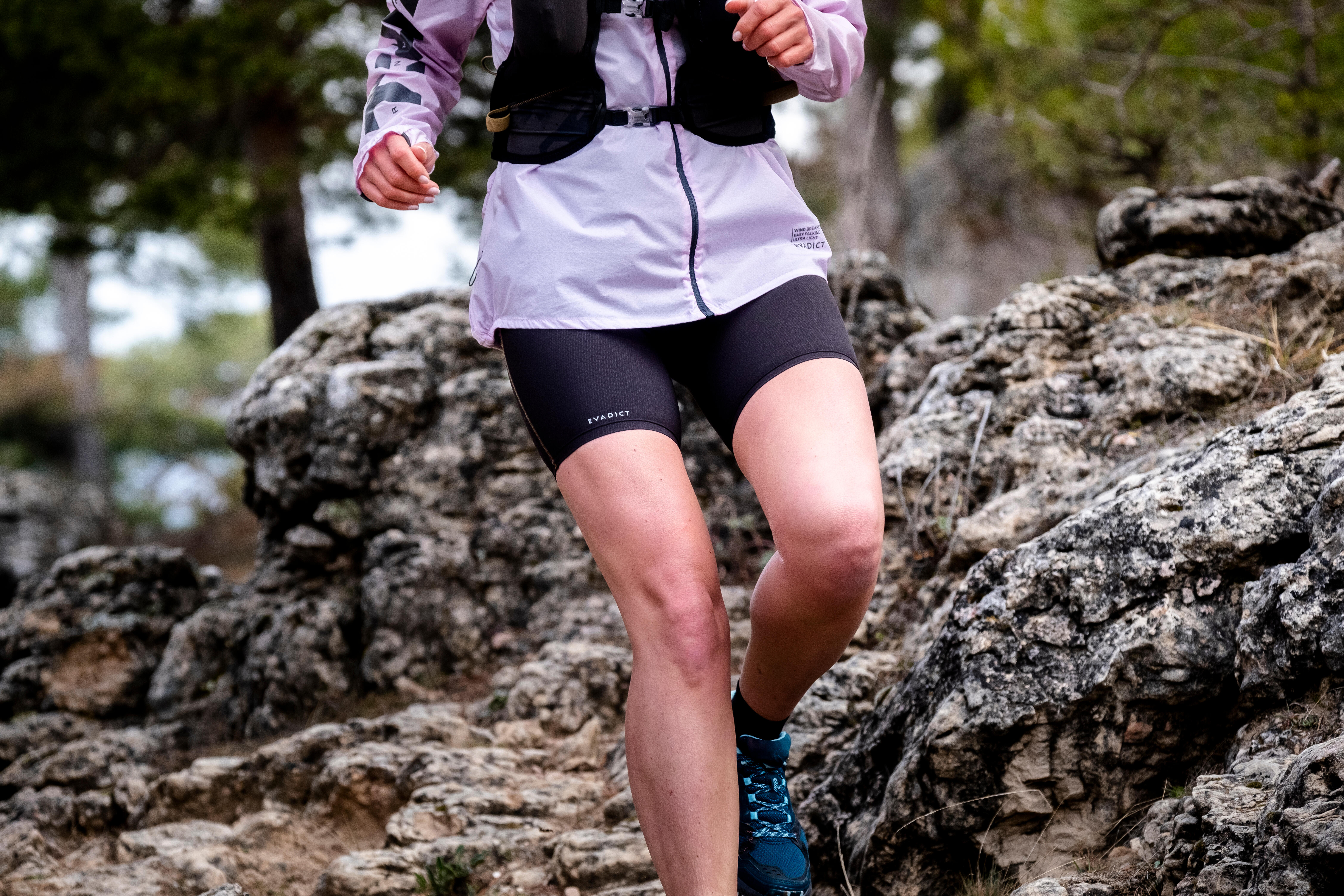 Women's LS Trail Running Windproof Jacket - Lilac - KIPRUN