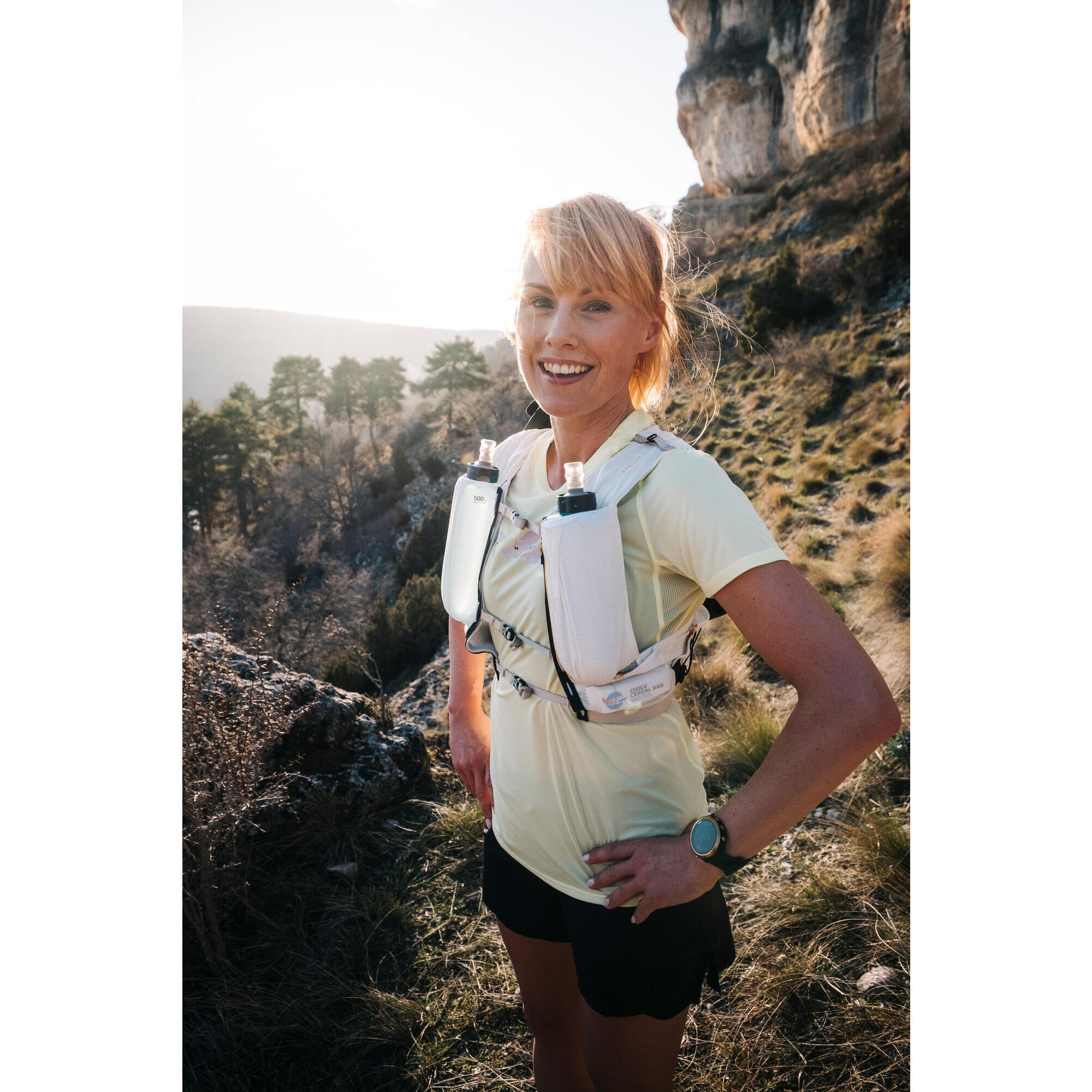 MAGLIETTA DA TRAIL RUNNING A MANICA CORTA GRAPH DA DONNA LIME