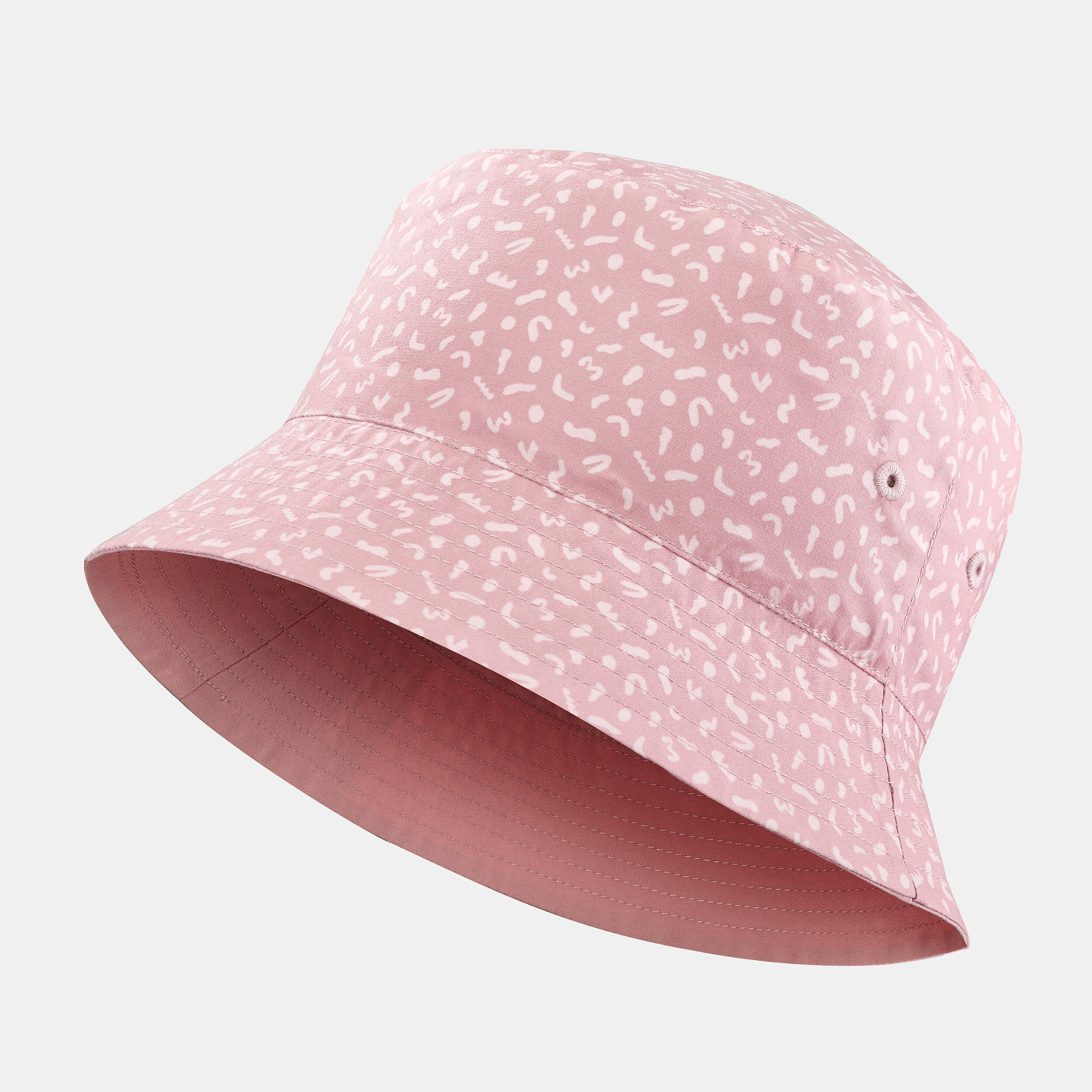 QUECHUA Kids' Reversible Sun Hat - Pink
