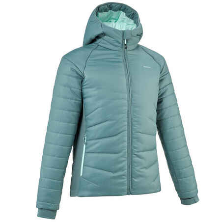 KIDS’ PADDED HIKING JACKET - HYBRID AGED 7-15 - PASTEL GREEN