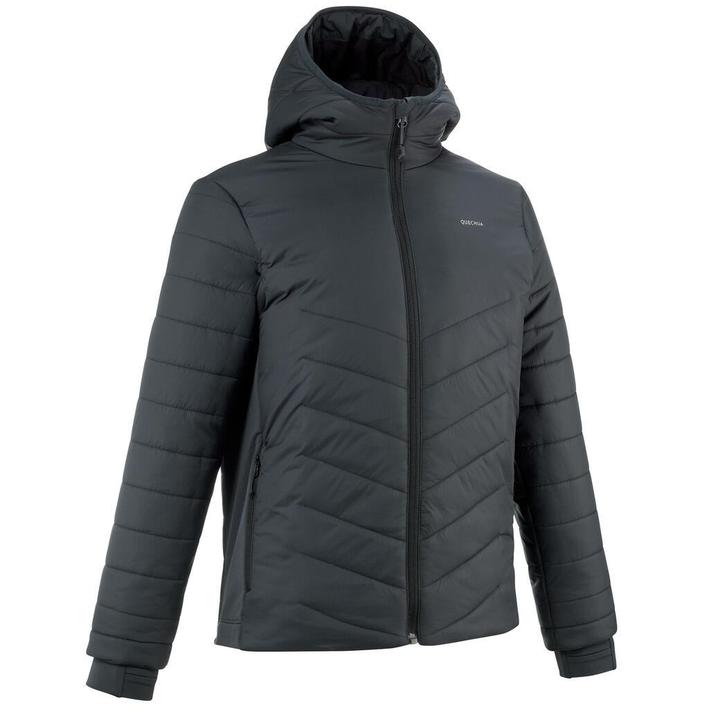 Wanderjacke wattierte Hybridjacke Kinder Gr. 122–170 - schwarz