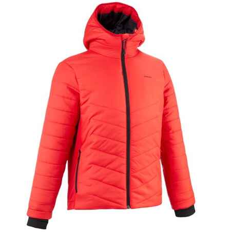 BOYS’ PADDED HIKING JACKET - AGED 7-15 - HYBRID RED