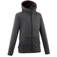 VESTE POLAIRE DE RANDONNEE - MH500 NOIRE GRISE - ENFANT 7-15 ANS
