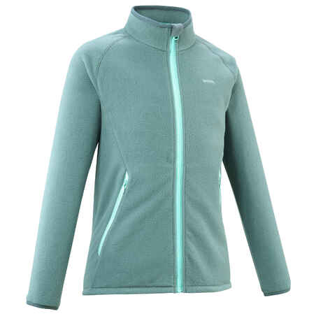 Girls’ Fleece Hiking Jacket Aged 7-15 MH150 - Dark Green