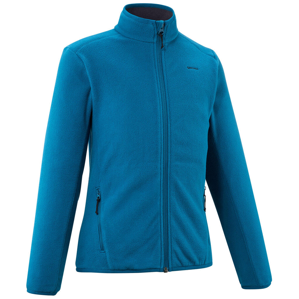 Sudadera de tejido polar de senderismo azul para niños de 7-15 años MH150 