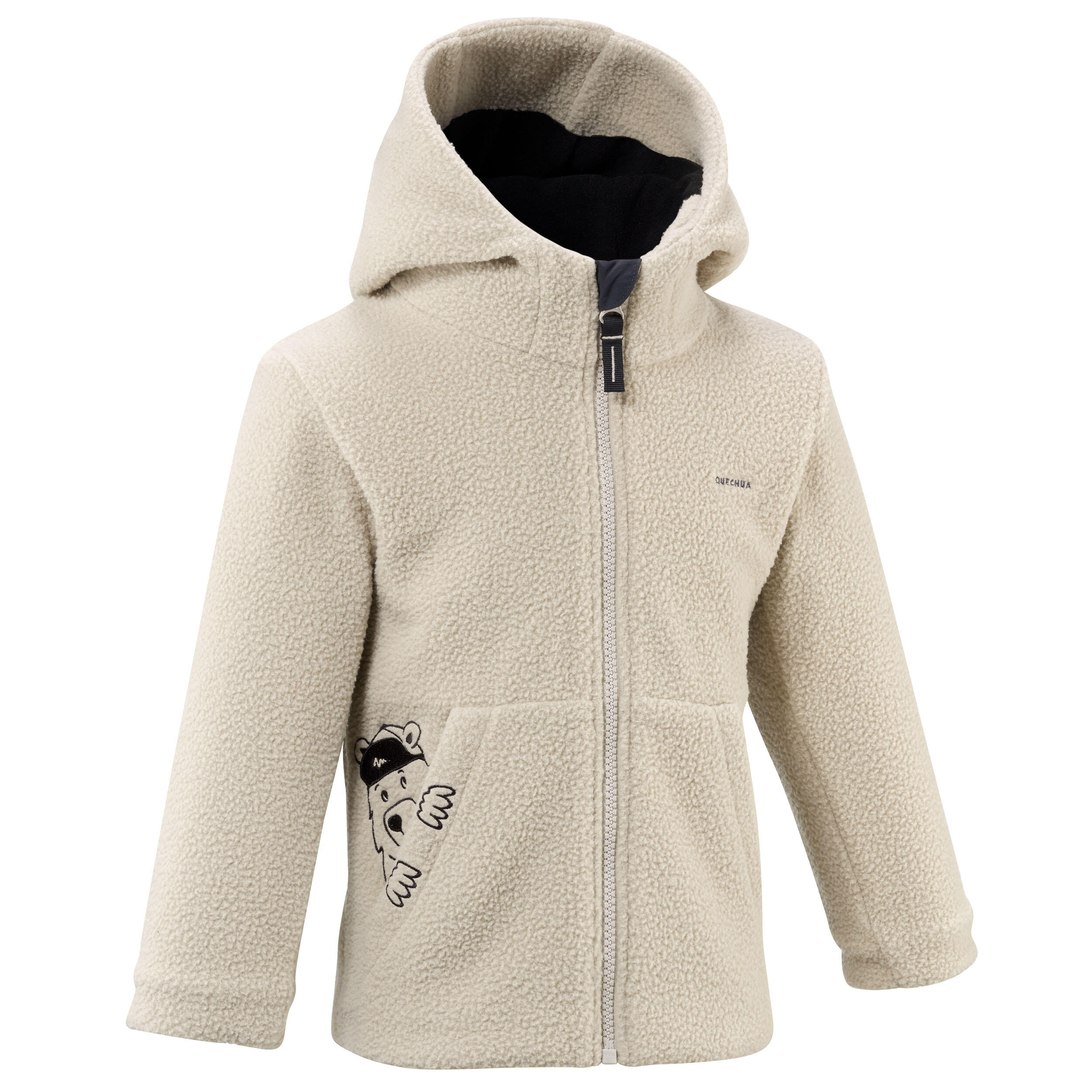 Kids’ Fleece Jacket - MH 500 Beige - QUECHUA