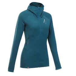 Women’s Hooded Pullover Merino Wool - MOUNTAINEERING Green