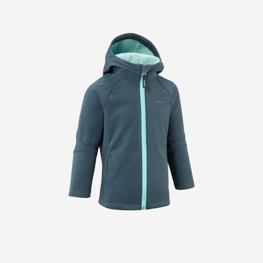 Bērnu softshell pārgājienu jaka “mh550”, vecumā no 2 līdz 6 gadiem, pelēka