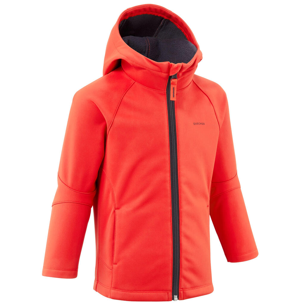 Softshelljacke Wandern MH550 Kleinkinder Jungen Gr. 92–116 orange 