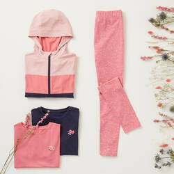 Girls' Breathable Jacket - Navy/Pink