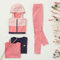 Trainingsjacke atmungsaktiv Kinder marineblau/rosa