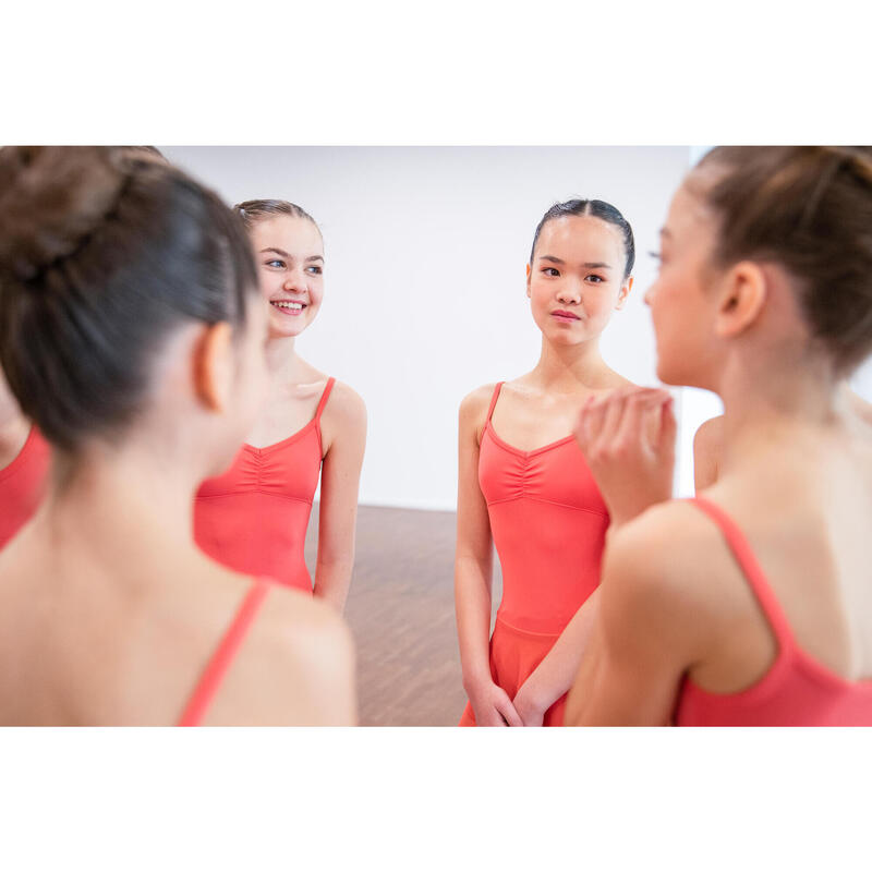 Body cu fustă, elastic, balet, roz, fete