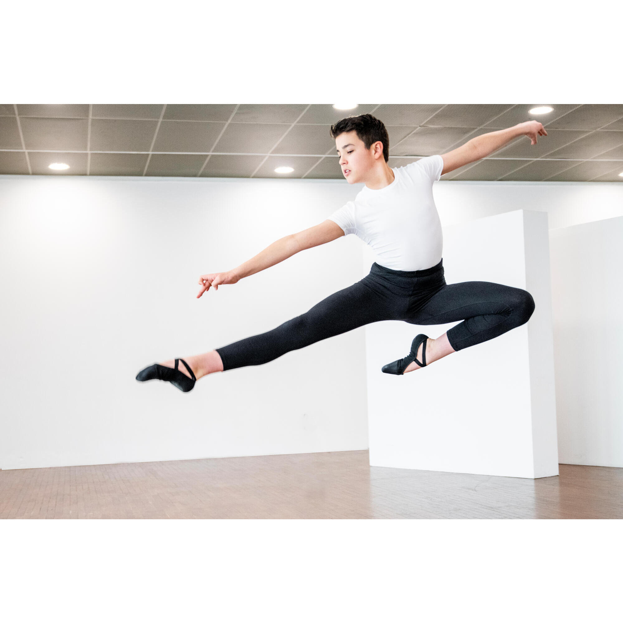 STAREVER Balletschoenen voor dames canvas demi pointes met splitzool chocoladebruin Decathlon
