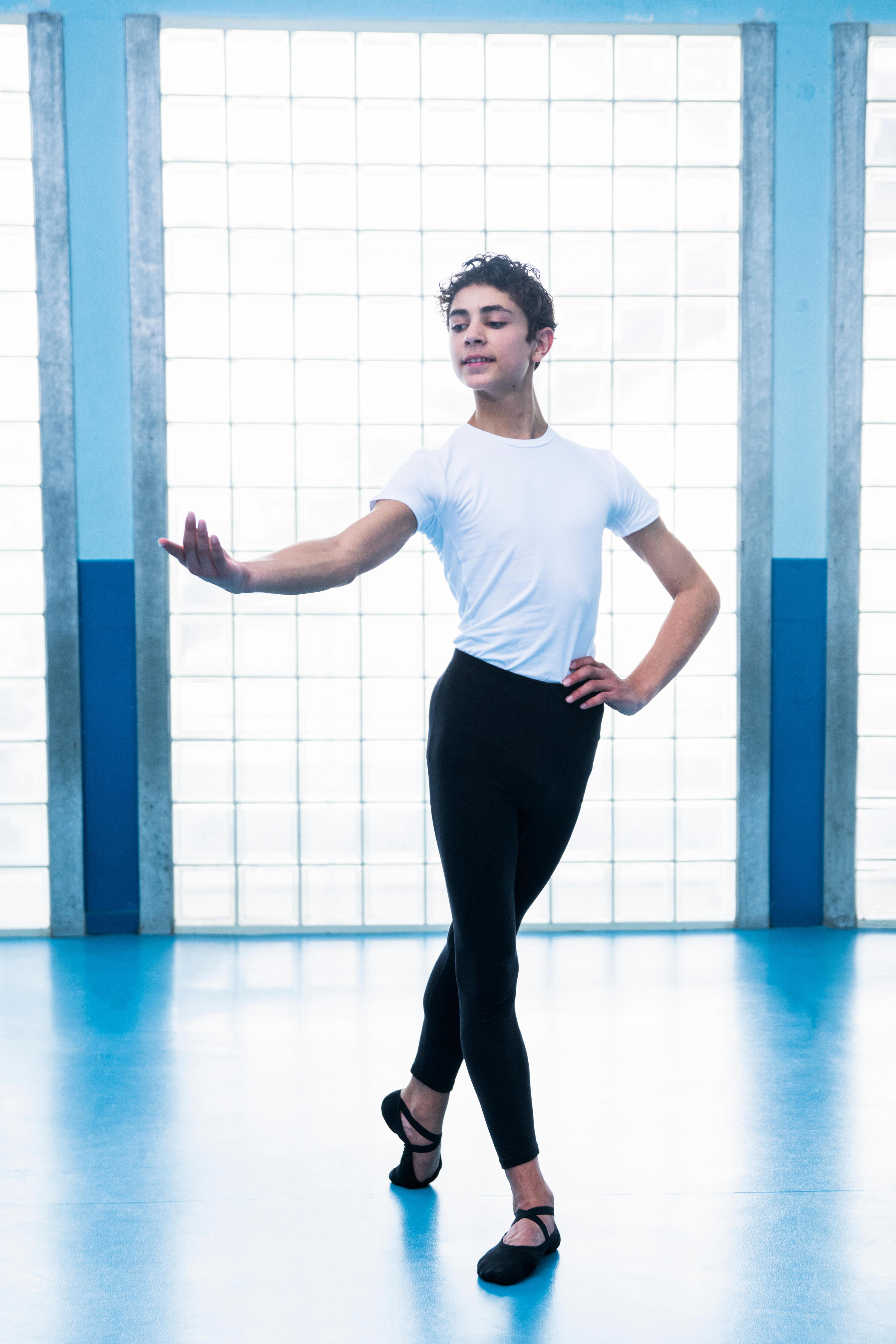 T-Shirt Ballett Jungen weiss 7/10