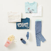 T-shirt enfant coton - Basique Turquoise avec motifs