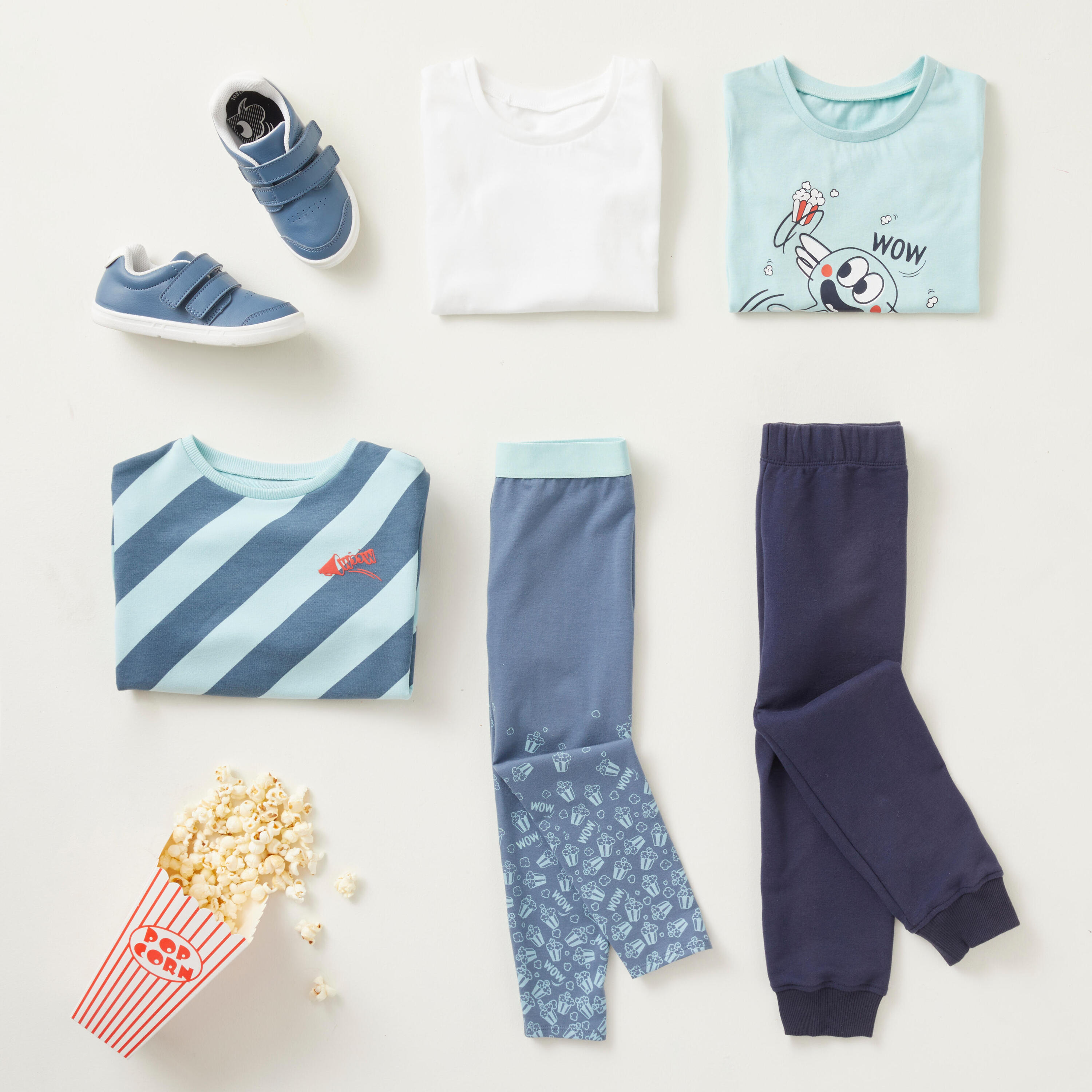 Kids' Cotton T-Shirt Basic - Turquoise with Print 2/10