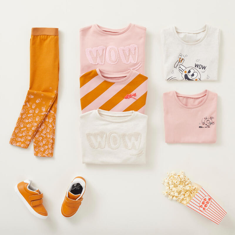 T-Shirt Baby/Kleinkind Baumwolle Basic - beige mit Motiven