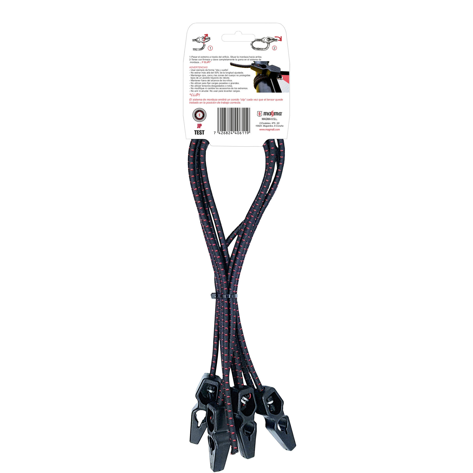 Pulpos tensores elásticos Pack de 4 para placa V 20 Magma 18/28