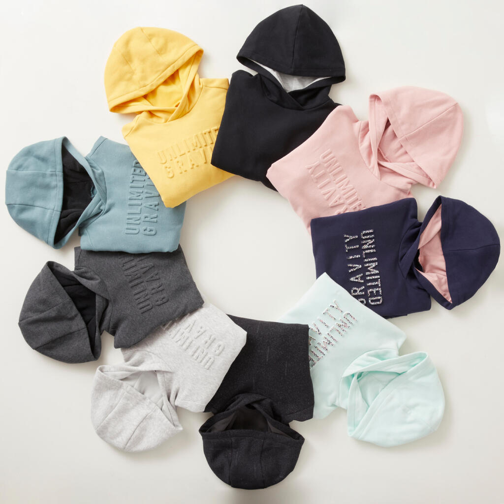 Sweat à capuche chaud enfant - 500 marine imprimé