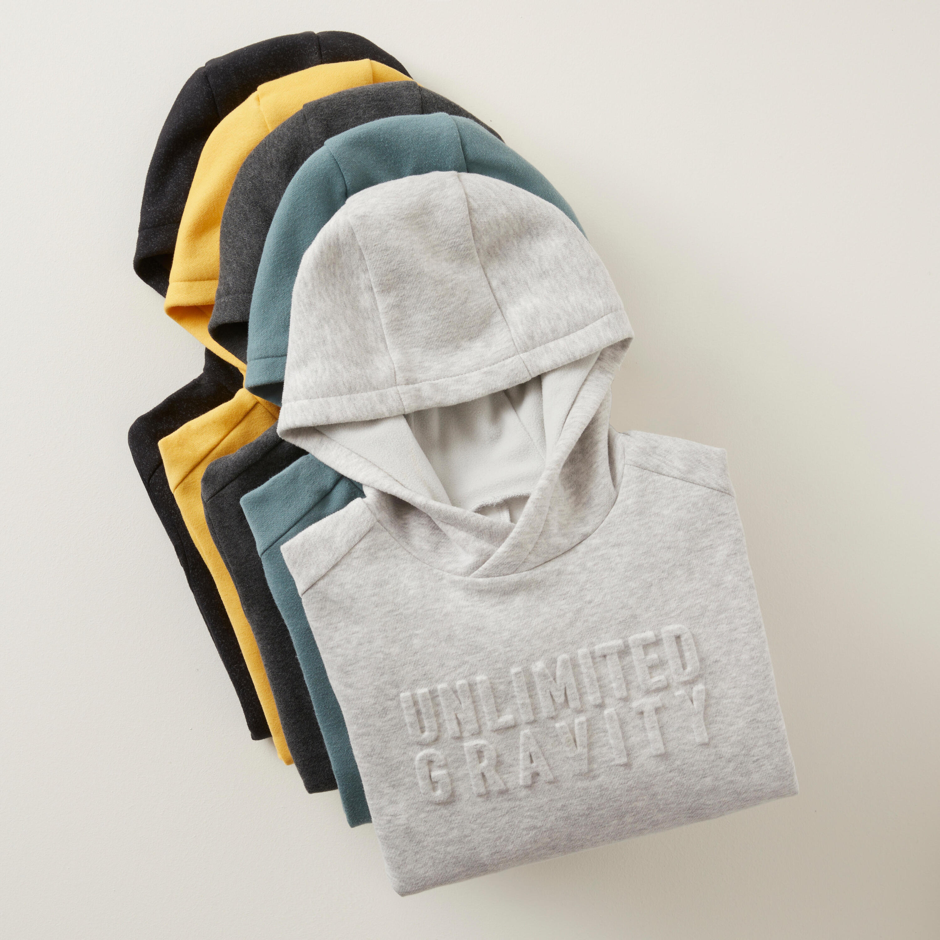 Kids' Cotton Hooded Sweatshirt - Dark Grey Print DOMYOS | Decathlon
