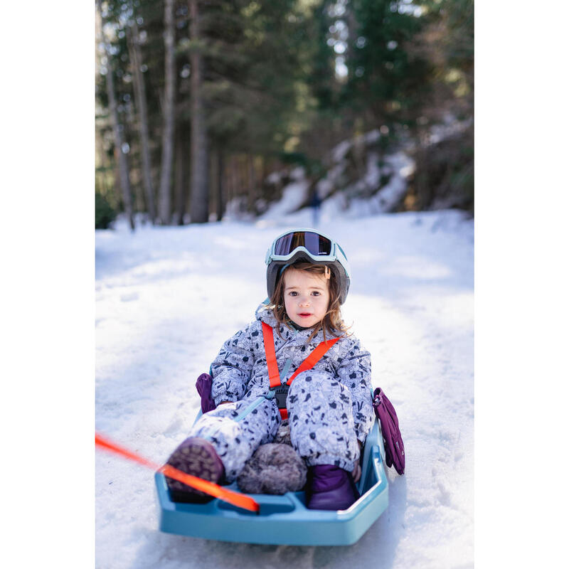Schneeanzug Skianzug Baby - 500 Warm Lugiklip grau mit Print