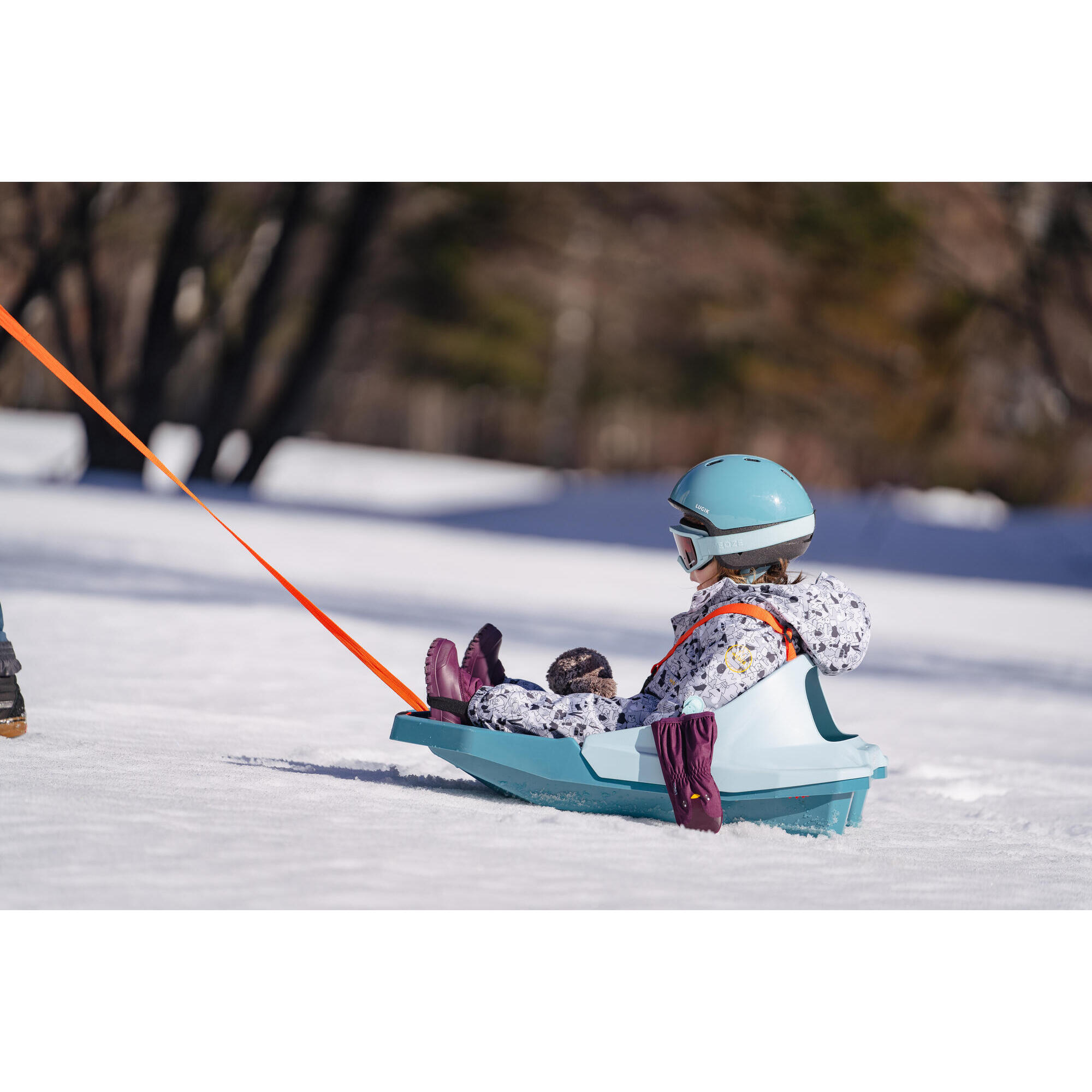 Children's ski mask from 12 to 36 months, turquoise, beautiful weather