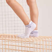 Kids' Low-Cut Sports Socks RS 160 Tri-Pack - White/Heart Logo