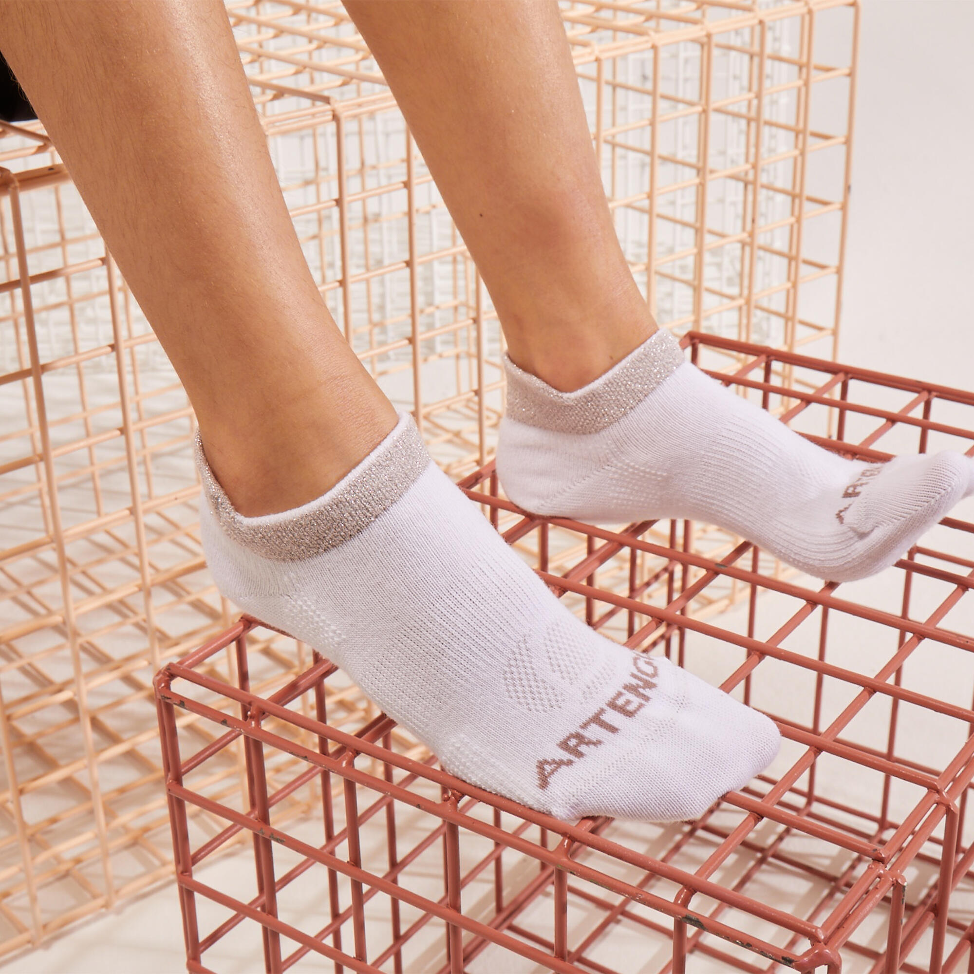 Kids' Low Tennis Socks x3 - RS 160 White - ARTENGO