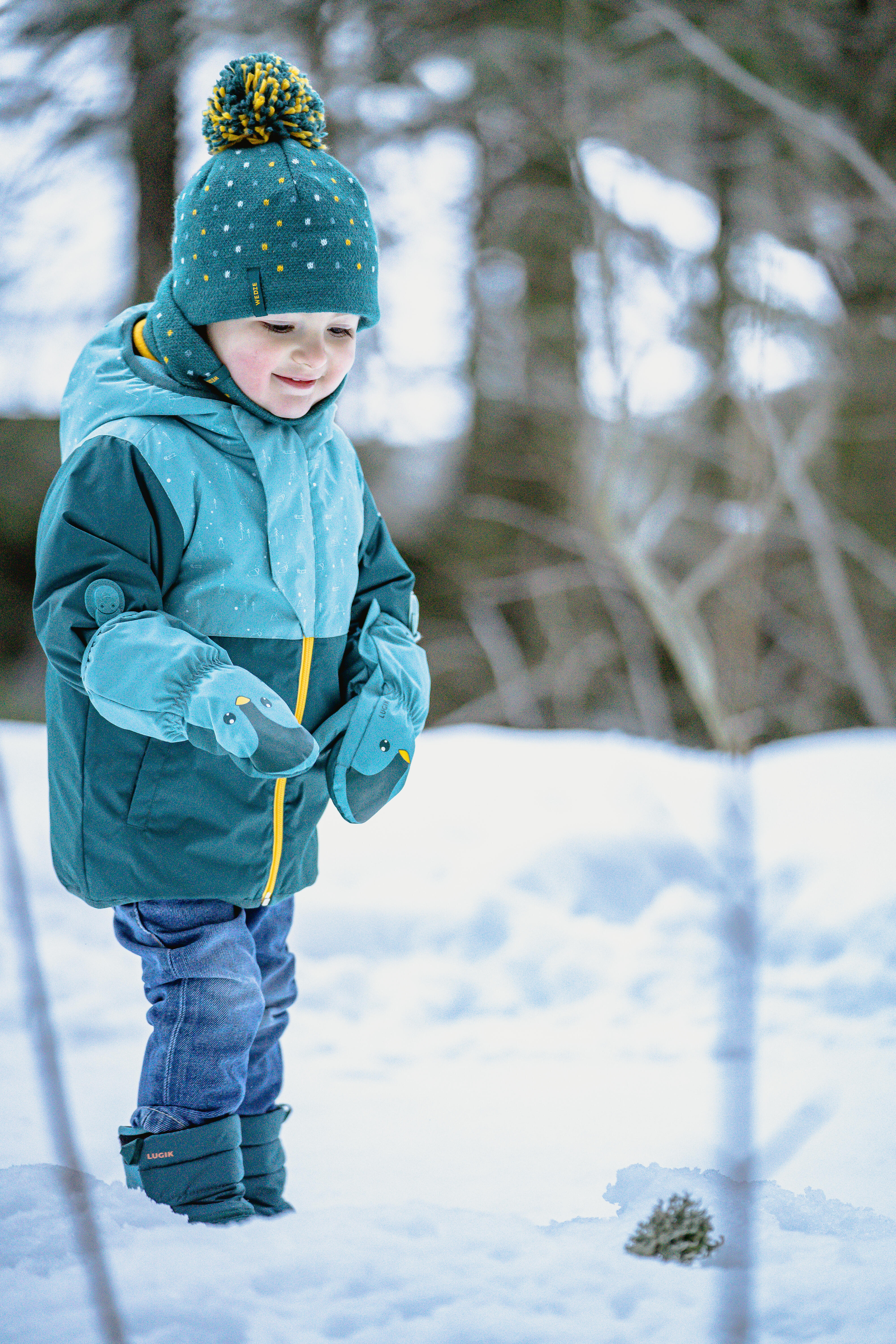 Kids' Waterproof Winter Jacket - Warm 500 Blue - WEDZE