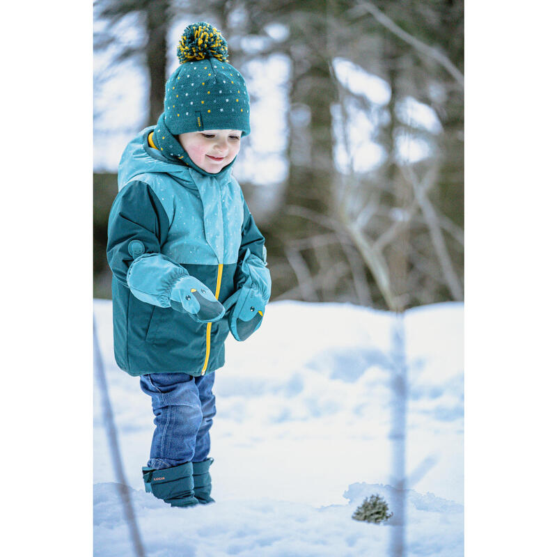 2 Paia Bimba Neonato Invernali Muffole Guanti per Neve