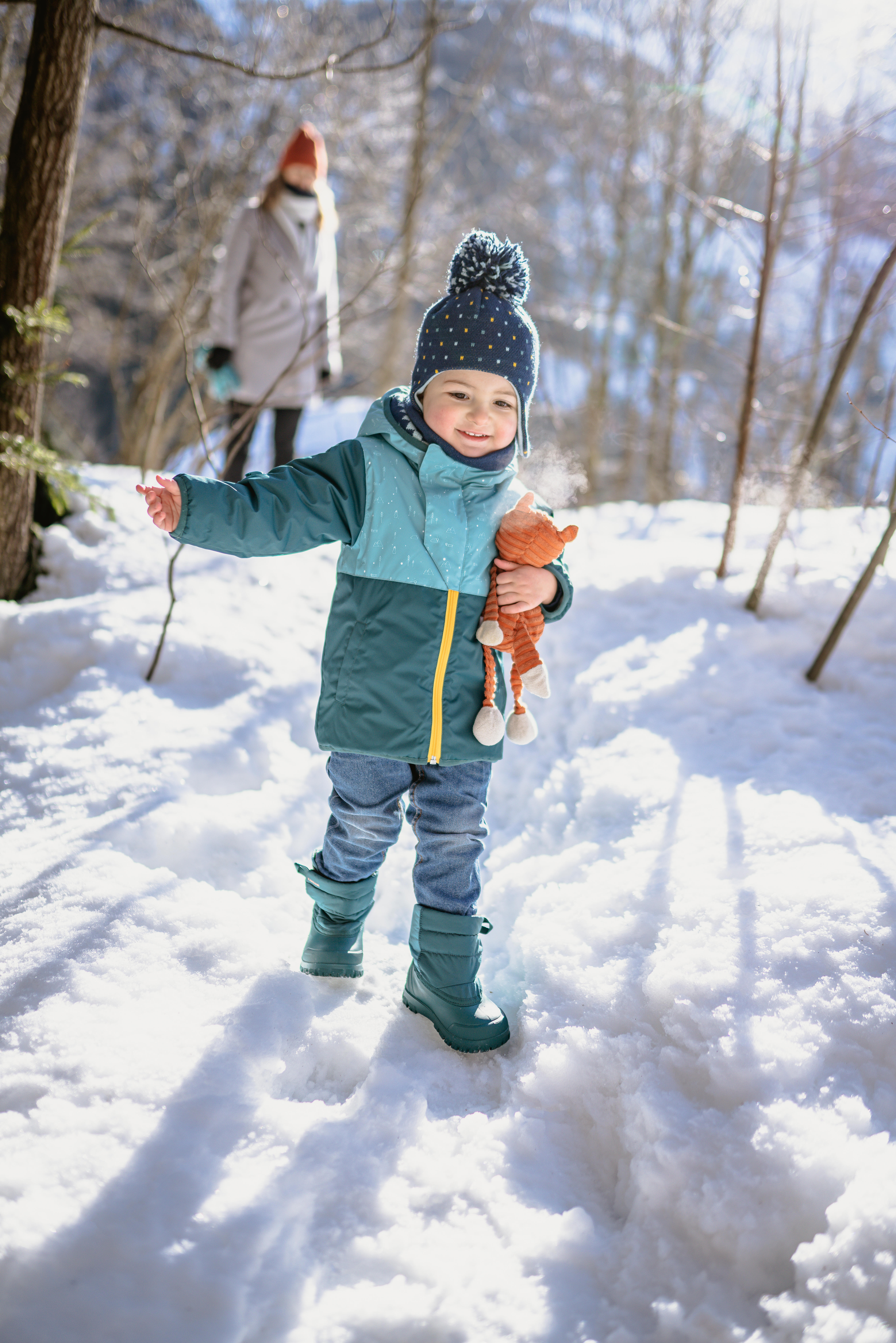 Bonnet péruvien de ski enfant - Warm bleu - WEDZE