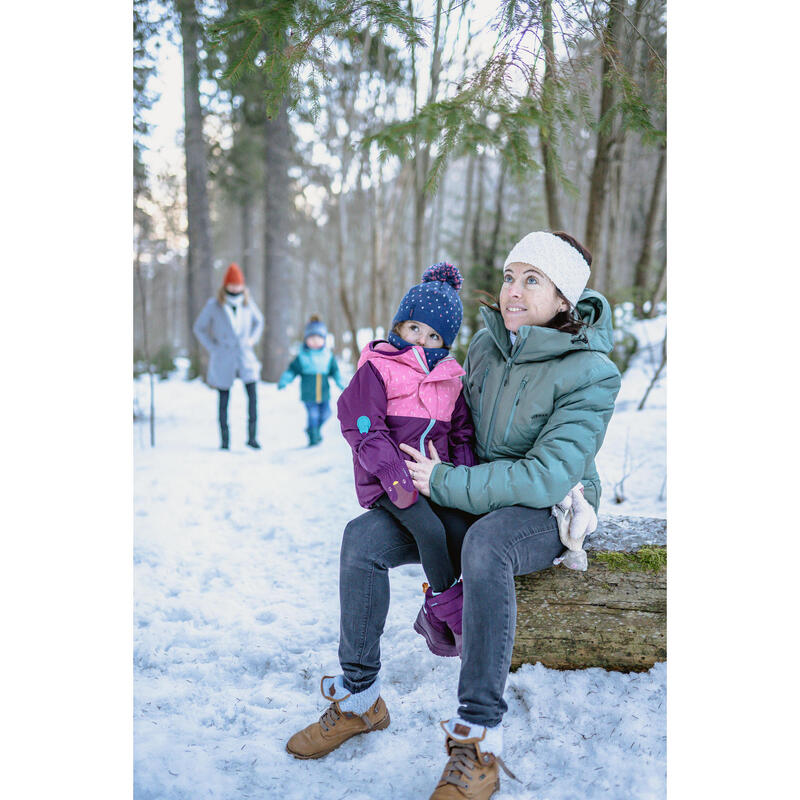 Casaco de ski bebé - 500 WARM LUGIKLIP violeta e rosa