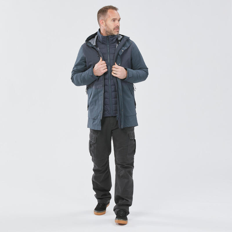 Giacca viaggio uomo TRAVEL 900 COMPACT 3in1 impermeabile -10°C blu
