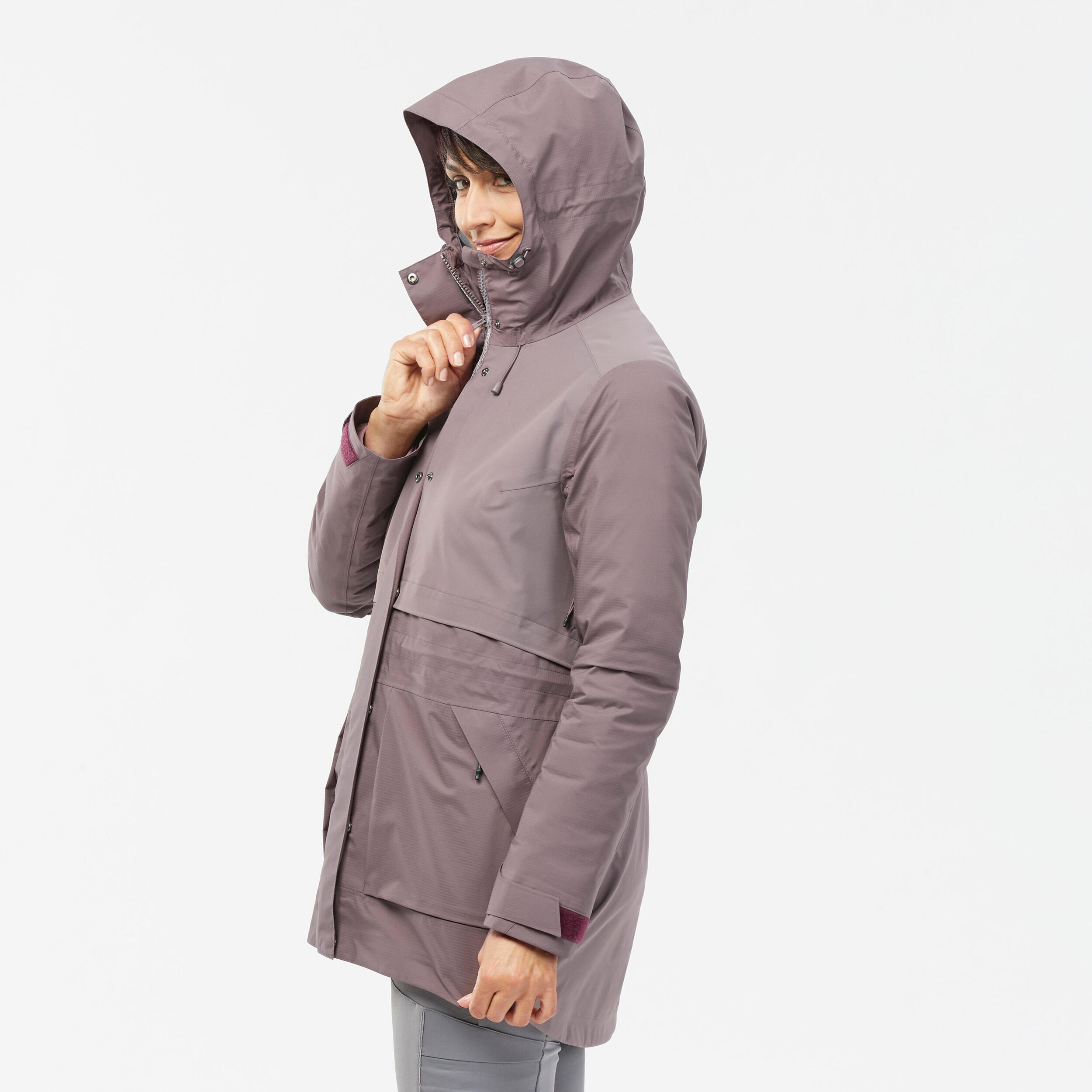 Women's 3-in-1 Waterproof Travel Trekking Jacket - Travel 900 Compact -10°C