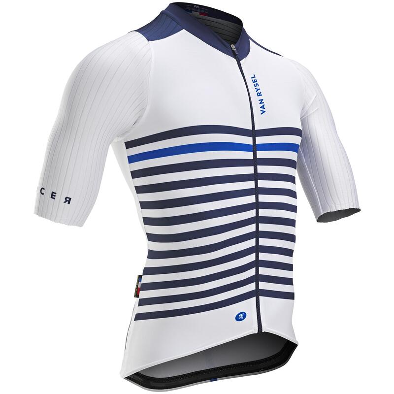 Maillot ciclismo carretera manga corta verano hombre Van Rysel Pro Racer blanco