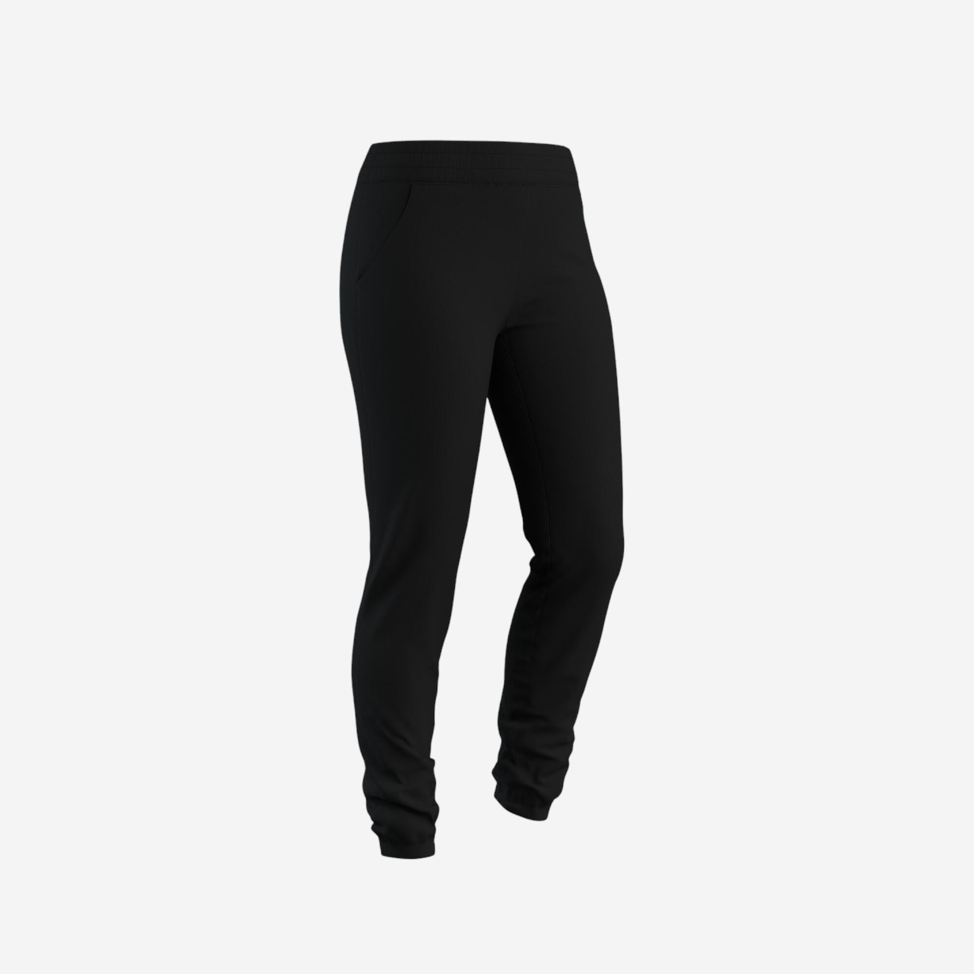 Women's Slim Fitness Jogging Bottoms 500 Black