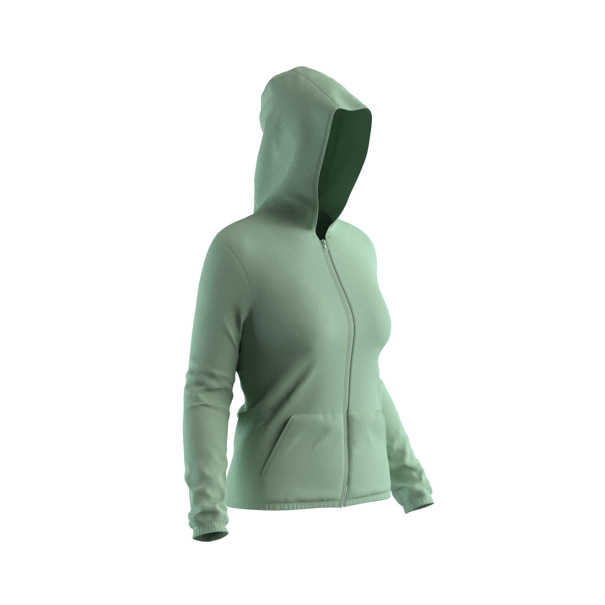 Women Zip-Up Gym Hoodie Sweatshirt 100 – Soft, Stretchable, Lightweight –  Green