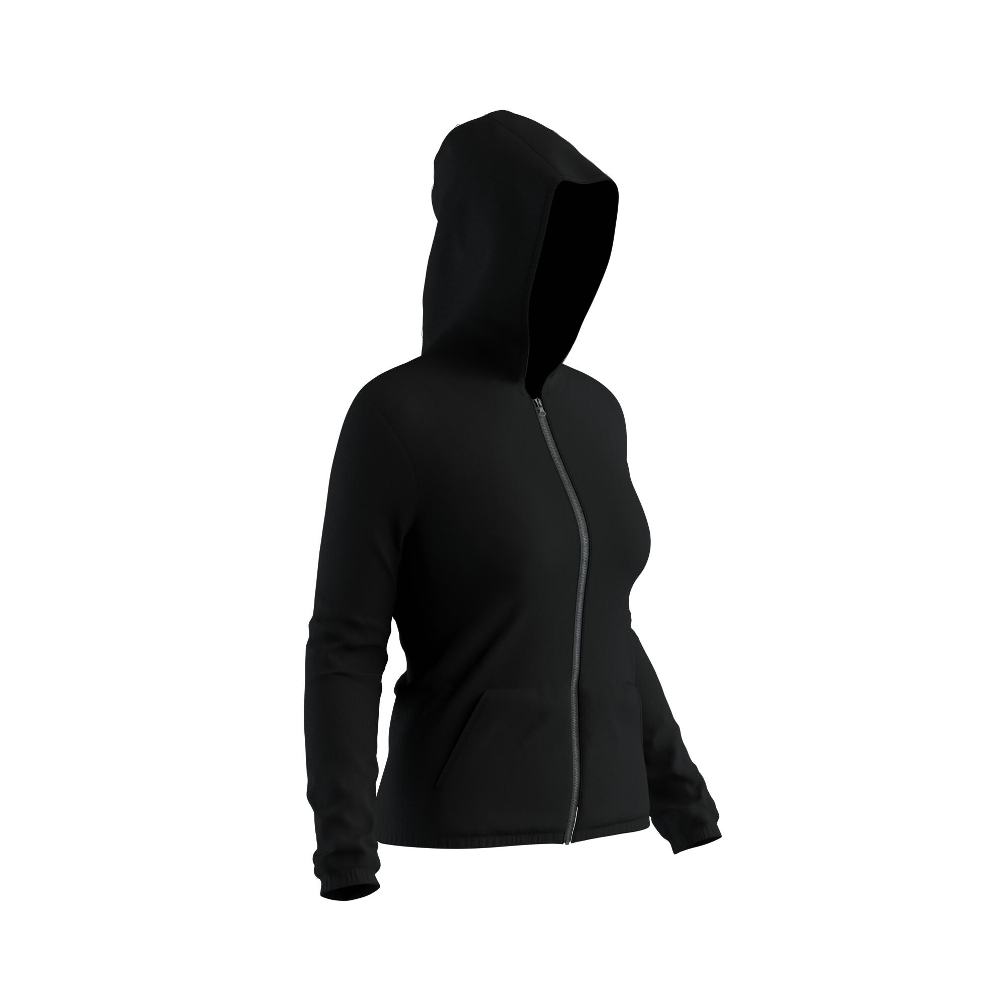 Women Sweatshirt Jacket With Hoodie For Gym 100-Black